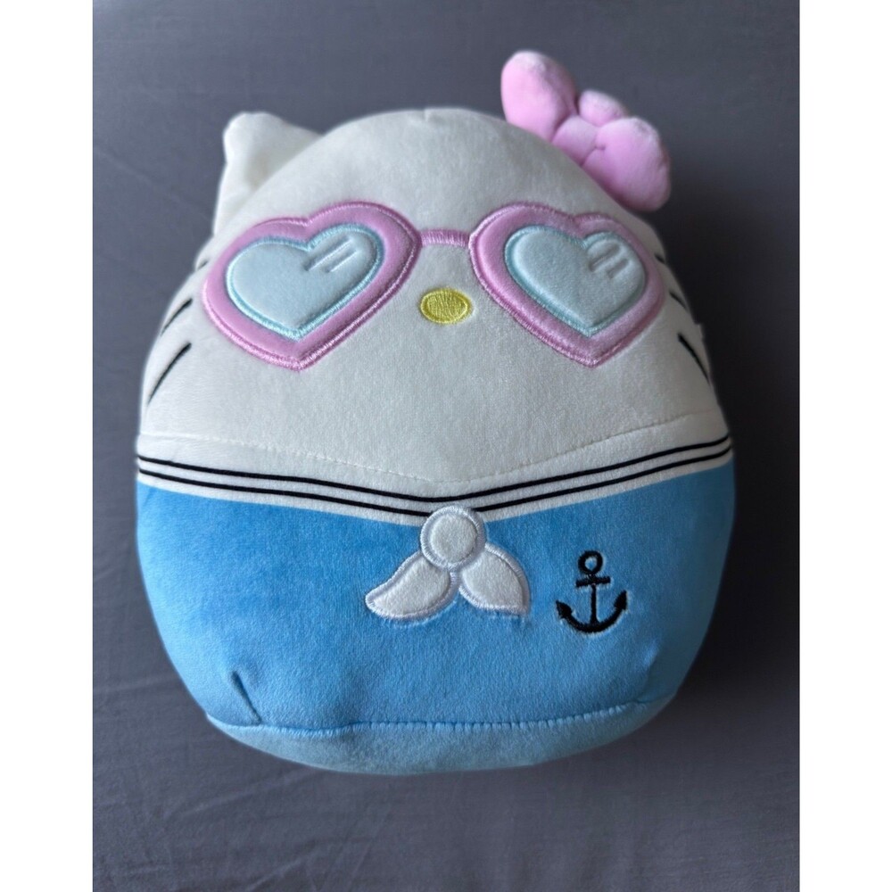 Squishmallow Sanrio Hello Kitty 8" Blue Sailor Suit Pink Heart Glasses Plush Toy